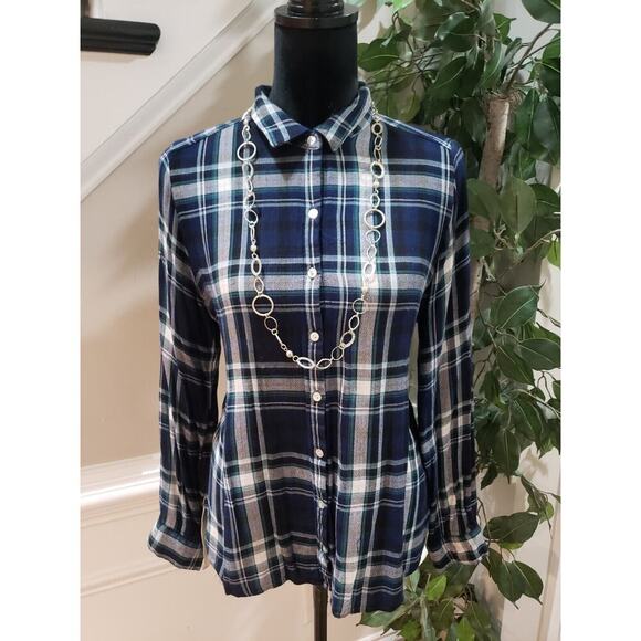 Jane And Delancey Womens Multicolor Collared Long Sleeve Button Down Shirt Large - Picture 1 of 12